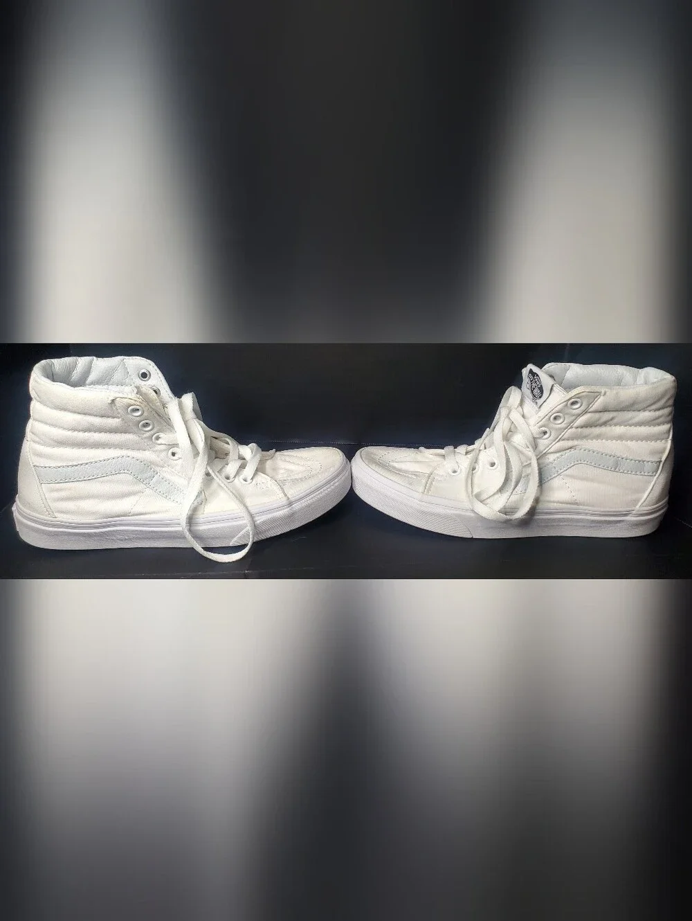 Vans Sk8-Hi High Top Sneakers in White - Women's 7.5 Mens 6